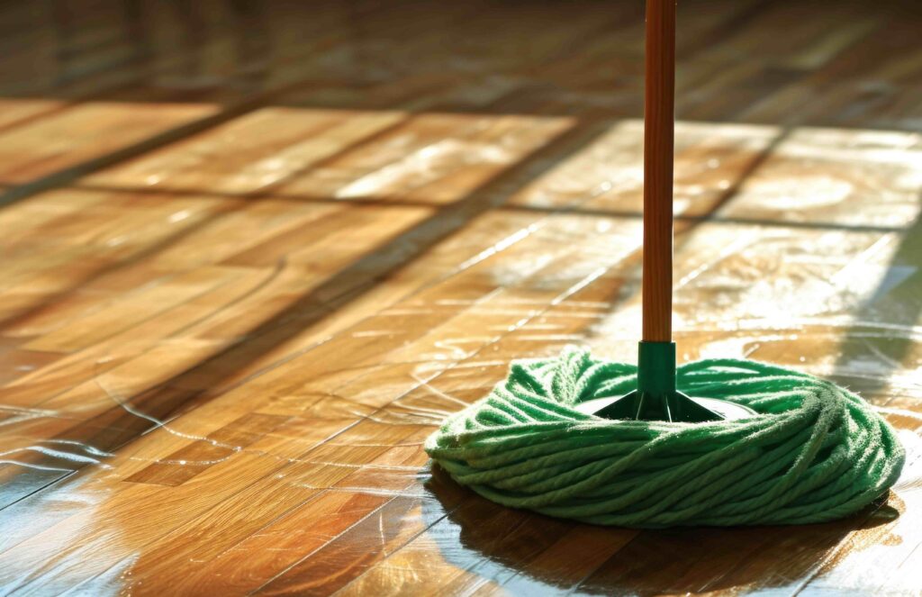 מנקה ביתי המבריק את הרצפה